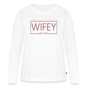 2023 Verlobung Brautdusche Hochzeit - Frauen Premium Bio Langarmshirt - Weiß - Vorne - Julia (174cm)