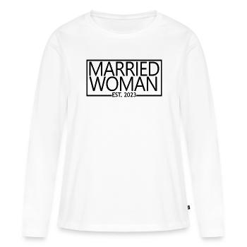 2023 Brautdusche Hochzeitsgeschenk - Frauen Premium Bio Langarmshirt - Weiß - Vorne - Julia (174cm)