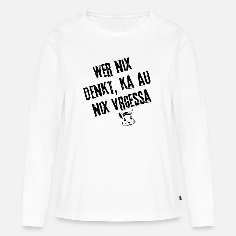 Vergesslicher Kopf | Redewendung - Frauen Premium Bio Langarmshirt - Weiß