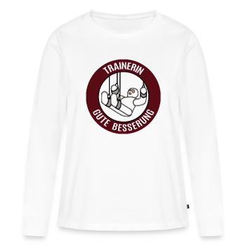 Gute Besserung Trainerin Alles Gute Gesundheit - Frauen Premium Bio Langarmshirt - Weiß - Vorne - Julia (174cm)