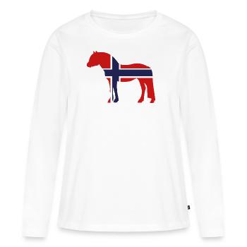 Fjord Flagge linear - Frauen Premium Bio Langarmshirt - Weiß - Vorne - Julia (174cm)