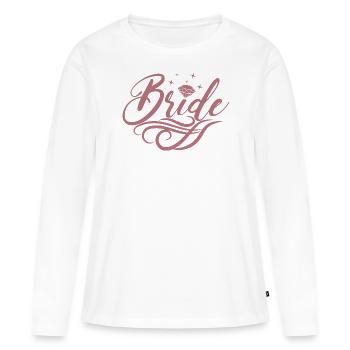 Braut passende Verlobung Brautdusche Hochzeit - Frauen Premium Bio Langarmshirt - Weiß - Vorne - Julia (174cm)