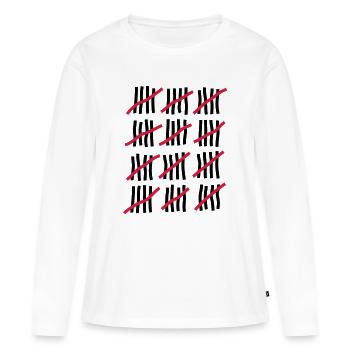 Anniversaire 60 ans - T-shirt manches longues Premium bio Femme - blanc - Devant - Julia (174cm)