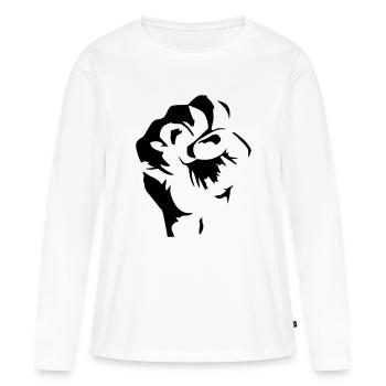 Faust - Frauen Premium Bio Langarmshirt - Weiß - Vorne - Julia (174cm)