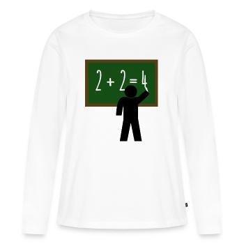 Lehrer Mathe Zahlen Tafel Schule - Frauen Premium Bio Langarmshirt - Weiß - Vorne - Julia (174cm)