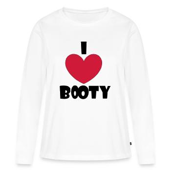 I Love Booty - Frauen Premium Bio Langarmshirt - Weiß - Vorne - Julia (174cm)