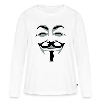 anonymus_vektor_2farb - T-shirt manches longues Premium bio Femme - blanc - Devant - Julia (174cm)
