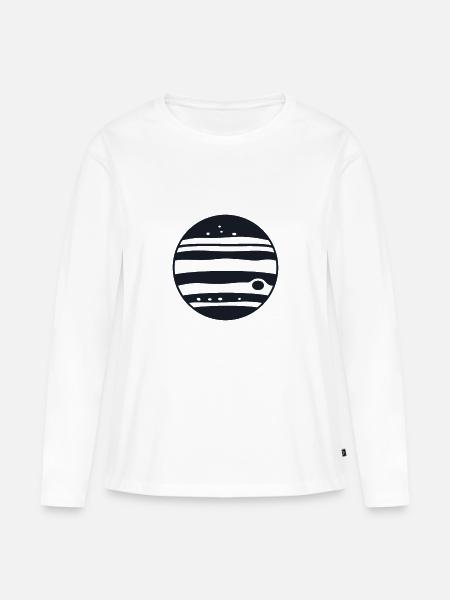 Planet Jupiter - Frauen Premium Bio Langarmshirt - Weiß