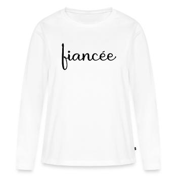 Fiancée Matching Engagement Wedding Honeymoon - Women's Premium Organic Long Sleeve Shirt - white - Front - Julia (174cm)