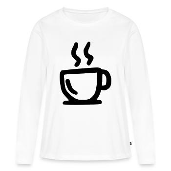 tasse chaude - T-shirt manches longues Premium bio Femme - blanc - Devant - Julia (174cm)