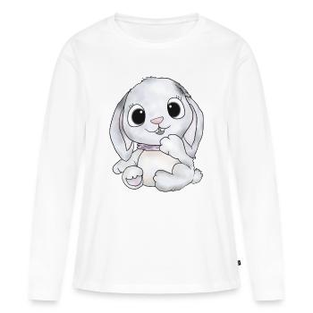 häschen in grau - Frauen Premium Bio Langarmshirt - Weiß - Vorne - Julia (174cm)