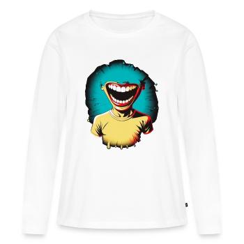 LOL 02 - T-shirt manches longues Premium bio Femme - blanc - Devant - Julia (174cm)
