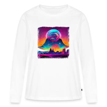 Fantaisie spatiale - T-shirt manches longues Premium bio Femme - blanc - Devant - Julia (174cm)