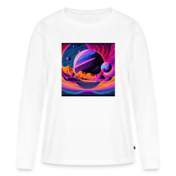 Fantaisie spatiale - T-shirt manches longues Premium bio Femme - blanc - Devant - Julia (174cm)