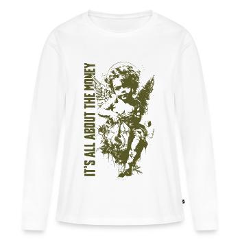 dollar interest money profit - Women's Premium Organic Long Sleeve Shirt - white - Front - Julia (174cm)
