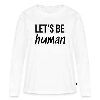 Soyons humains - T-shirt manches longues Premium bio Femme - blanc - Devant - Julia (174cm)