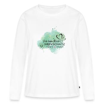 Je t’aime - T-shirt manches longues Premium bio Femme - blanc - Devant - Julia (174cm)