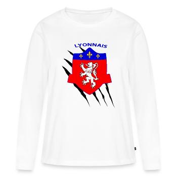 Lyon - Frauen Premium Bio Langarmshirt - Weiß - Vorne - Julia (174cm)