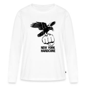 NYC Hardcore Eagle Design - Women's Premium Organic Long Sleeve Shirt - white - Front - Julia (174cm)