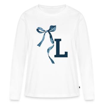 Monogramm l Geschenkidee - Frauen Premium Bio Langarmshirt - Weiß - Vorne - Julia (174cm)
