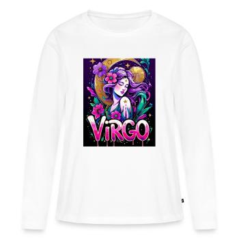 Vierge - T-shirt manches longues Premium bio Femme - blanc - Devant - Julia (174cm)