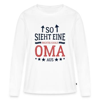 Voici à quoi ressemble une mamie cool Meilleure grand-mère - T-shirt manches longues Premium bio Femme - blanc - Devant - Julia (174cm)