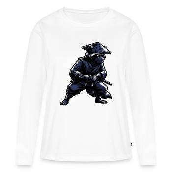 Ninja raccoon with katana - Women's Premium Organic Long Sleeve Shirt - white - Front - Julia (174cm)