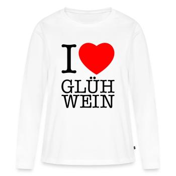 J’adore le vin chaud - T-shirt manches longues Premium bio Femme - blanc - Devant - Julia (174cm)
