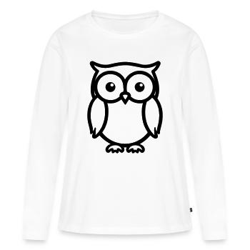 chouette - T-shirt manches longues Premium bio Femme - blanc - Devant - Julia (174cm)