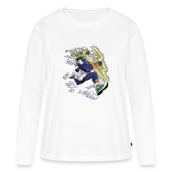Zeus runner - T-shirt manches longues Premium bio Femme - blanc - Devant - Julia (174cm)
