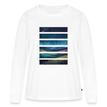 Couches Paysages Nocturnes - T-shirt manches longues Premium bio Femme - blanc - Devant - Julia (174cm)