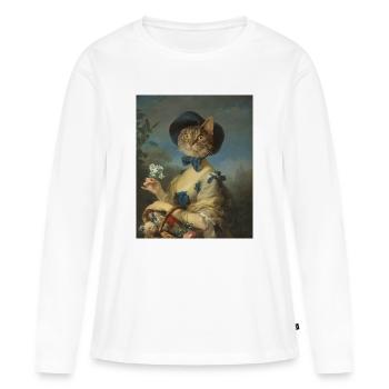 Catleen - Frauen Premium Bio Langarmshirt - Weiß - Vorne - Julia (174cm)