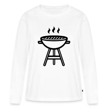 barbecue - T-shirt manches longues Premium bio Femme - blanc - Devant - Julia (174cm)