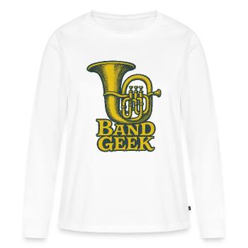 Brass Tuba Band Geek Pride - Frauen Premium Bio Langarmshirt - Weiß - Vorne - Julia (174cm)
