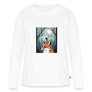 Magische Fee und Fuchswald-Feenkern - Frauen Premium Bio Langarmshirt - Weiß - Vorne - Julia (174cm)