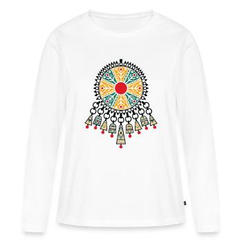 Bijoux de Kabylie - T-shirt manches longues Premium bio Femme - blanc - Devant - Julia (174cm)