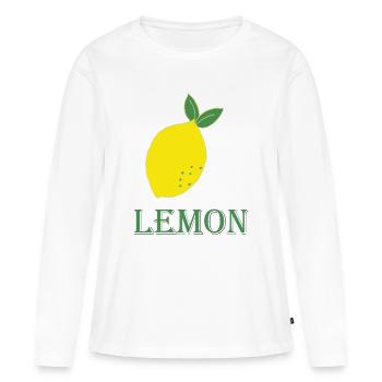 Art rétro de Lemon - T-shirt manches longues Premium bio Femme - blanc - Devant - Julia (174cm)