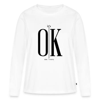 Conception floue – l’image manque - T-shirt manches longues Premium bio Femme - blanc - Devant - Julia (174cm)