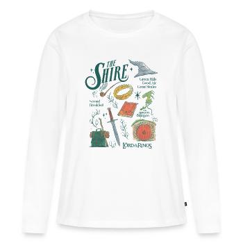 Le Seigneur Des Anneaux Essentiels Collage Comté - T-shirt manches longues Premium bio Femme - blanc - Devant - Julia (174cm)