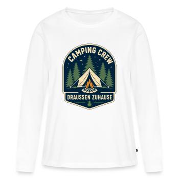 Camping Crew Draußen Zuhause - Frauen Premium Bio Langarmshirt - Weiß - Vorne - Julia (174cm)