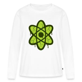 Atom Symbol Graffiti Logo - Women's Premium Organic Long Sleeve Shirt - white - Front - Julia (174cm)