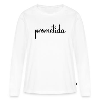 Prometida Verlobte Verlobung Hochzeit Braut zu sein - Frauen Premium Bio Langarmshirt - Weiß - Vorne - Julia (174cm)
