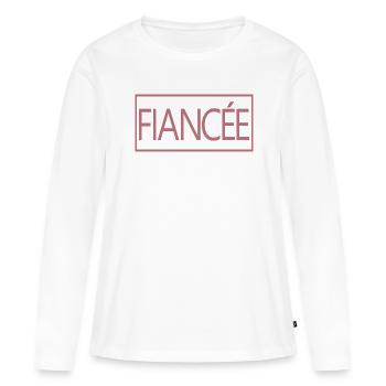 Fiancée Fiancée Fiançailles Mariage Lune de Miel - T-shirt manches longues Premium bio Femme - blanc - Devant - Julia (174cm)