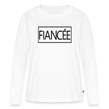 Fiancée Fiancée Fiançailles Mariage Lune de Miel - T-shirt manches longues Premium bio Femme - blanc - Devant - Julia (174cm)