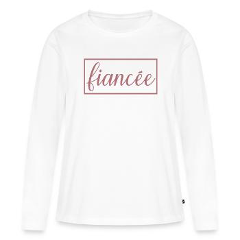 Fiancée Fiancée Fiançailles Mariage Lune de Miel - T-shirt manches longues Premium bio Femme - blanc - Devant - Julia (174cm)