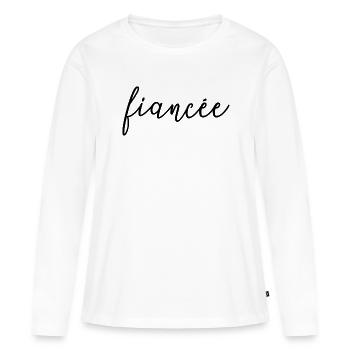 Fiancée Fiancée Fiançailles Mariage Lune de Miel - T-shirt manches longues Premium bio Femme - blanc - Devant - Julia (174cm)
