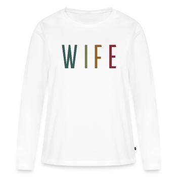 Retro Frau Matching Paar Hochzeitsfeier Hochzeit - Frauen Premium Bio Langarmshirt - Weiß - Vorne - Julia (174cm)