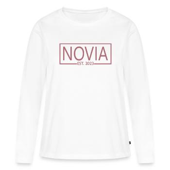 2023 Verlobung Brautdusche Hochzeit - Frauen Premium Bio Langarmshirt - Weiß - Vorne - Julia (174cm)