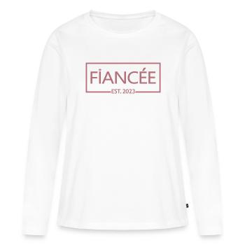Verlobte Est. 2023 - Braut zu werden - Verlobungsfeier - Frauen Premium Bio Langarmshirt - Weiß - Vorne - Julia (174cm)