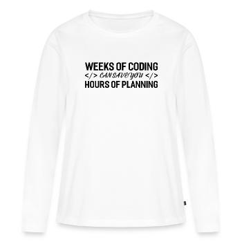 Programmer Weeks Of Coding - Women's Premium Organic Long Sleeve Shirt - white - Front - Julia (174cm)